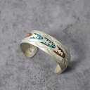 Navajo SILVER チップインレイ バングル ナバホ シルバー ブレスレット ターコイズ ネイティブアメリカン Native American インディ...