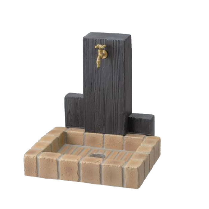 立水栓ユニット ウッドクリートタイプ・スクエアタイプ（ブライトイエロー）【蛇口別売】［W-341］【fs..