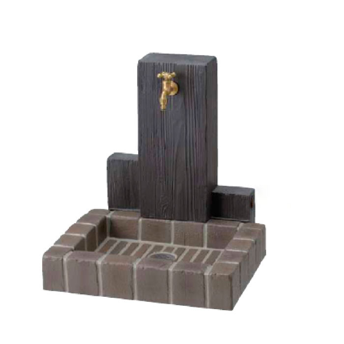 立水栓ユニット ウッドクリートタイプ・スクエアタイプ（トランスブラウン）【蛇口1個別売】［W-342］【fsp2124-6f】【あす楽対応不可】【全品送料無料】