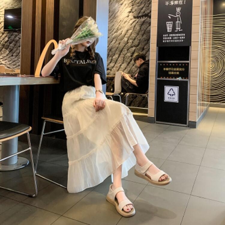 サンダル レディース 歩きやすい 厚底 マジックテープ おしゃれ 美脚 通気性 柔ら...