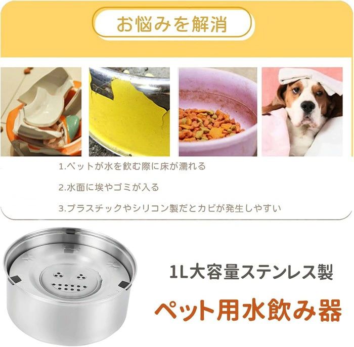 ウォーターボウル 犬 大容量 犬用水飲み器 犬用水入れ 早飲み防止 ペット 給水器 ...
