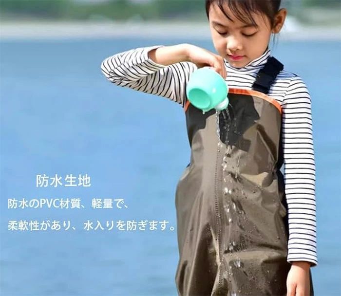 フィール08のプレイウェア 防水 調節可能 お砂場着 子供 胴長 ウェーダー 防水ズボン 子供 長靴 撥水加工 オーバーオール 砂場 レインパンツ レインシューズ キッズ レインウェア ズボン 子供用 ウェーダー 胴付長靴 女の子 男の子 可愛い 遊び着 防風 防汚 滑り止め 雨具 通学 おしゃれ｜アングル2