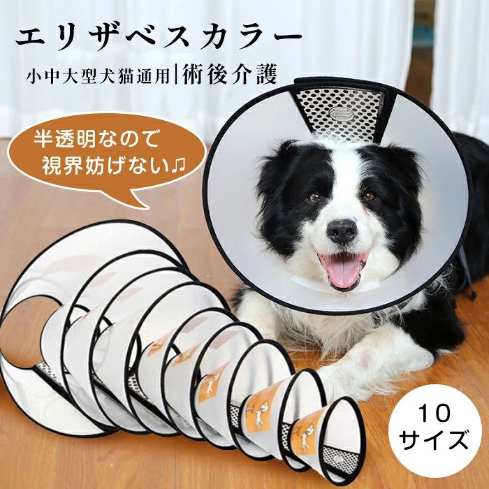 商品コード pfj-pet39 商品仕様 「気になる傷口を、つい舐めてしまう」「シャンプーの後、体を拭く前にブルブル…」そんな愛する家族の行動が、時には回復を遅らせたり、手間を増やしたりします。この透明なエリザベスカラーは、ペットの自然な行動から、彼ら自身を守るための“優しい盾”。 最大の特徴は、その透明度。従来の不透明なカラーと違い、前方が見えることで、ペットの不安感は最小限に抑えられます。食事や水飲み、睡眠も普段と変わらず。本体は軽くしなやかなPP素材。内側の縁取りには、極細のフリース地を使用。首に当たる部分が柔らかく包まれ、擦れやチクチク感を感じさせません。 マジックテープは強力で剥がれにくく、サイズの微調整が可能。ご自宅で愛寵の首周りを測り、詳細なサイズ表と照らし合わせるだけで、フィットするサイズがわかります。大型犬用の深さ28cmのものから、子猫用のコンパクトなものまで、ラインアップは10種類。どんなに小さな家族にも、大きな家族にも、きっとぴったりの守り手が見つかります。 サイズ 1-10番 カラー 透明 素材 pp 原産国 中国 注意事項 ※お客様のモニター環境により実物の色合いと若干お色目が異なる場合がございます。 ※商品生地、色合い、コサージュやその他装飾部品の色やデザイン等、生産時期によって、差異が生じます。そのため、同じ商品を複数点ご購入の場合、場合によって色、コサージュのデザイン等差異がでる場合がございます。ご了承ください。 ※着用・保管頂きます際には他のものとの摩擦などにより色移りや傷になる場合が 御座いますのでご注意ください。 メーカー希望小売価格はメーカーサイトに基づいて掲載しています商品コード pfj-pet39 商品仕様 「気になる傷口を、つい舐めてしまう」「シャンプーの後、体を拭く前にブルブル…」そんな愛する家族の行動が、時には回復を遅らせたり、手間を増やしたりします。この透明なエリザベスカラーは、ペットの自然な行動から、彼ら自身を守るための“優しい盾”。 最大の特徴は、その透明度。従来の不透明なカラーと違い、前方が見えることで、ペットの不安感は最小限に抑えられます。食事や水飲み、睡眠も普段と変わらず。本体は軽くしなやかなPP素材。内側の縁取りには、極細のフリース地を使用。首に当たる部分が柔らかく包まれ、擦れやチクチク感を感じさせません。 マジックテープは強力で剥がれにくく、サイズの微調整が可能。ご自宅で愛寵の首周りを測り、詳細なサイズ表と照らし合わせるだけで、フィットするサイズがわかります。大型犬用の深さ28cmのものから、子猫用のコンパクトなものまで、ラインアップは10種類。どんなに小さな家族にも、大きな家族にも、きっとぴったりの守り手が見つかります。 サイズ 1-10番 カラー 透明 素材 pp 原産国 中国 注意事項 ※お客様のモニター環境により実物の色合いと若干お色目が異なる場合がございます。 ※商品生地、色合い、コサージュやその他装飾部品の色やデザイン等、生産時期によって、差異が生じます。そのため、同じ商品を複数点ご購入の場合、場合によって色、コサージュのデザイン等差異がでる場合がございます。ご了承ください。 ※着用・保管頂きます際には他のものとの摩擦などにより色移りや傷になる場合が 御座いますのでご注意ください。 メーカー希望小売価格はメーカーサイトに基づいて掲載しています