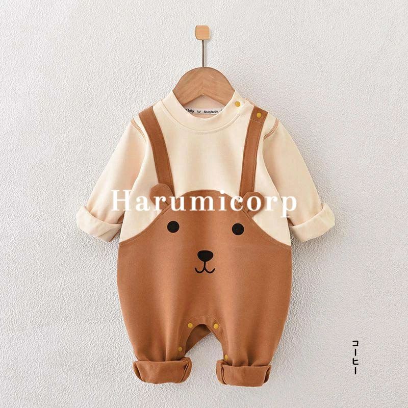 フィール08のロンパース 長袖 ベビー服 女の子 男の子 カバーオール キッズ 綿 コットン 子供服 新生児 赤ちゃん おしゃれ 可愛い 66 73 80 90cm 子ども服 ルームウェア 部屋着 パジャマ 出産お祝い プレゼント 誕生日 保育園 春 夏 秋 冬 お出かけ｜アングル2