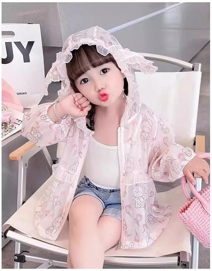 キッズ パーカー カーディガン 春夏 紫外線対策 うさみみ uvカット カーディガン ...