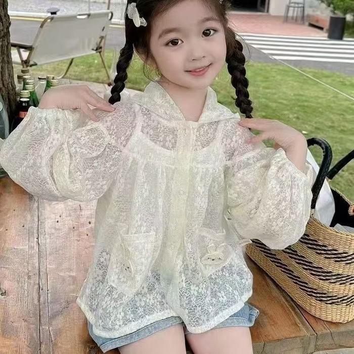 キッズ カーディガン 女の子 ラッシュパーカー 子供服 アウター UVカット トップス...