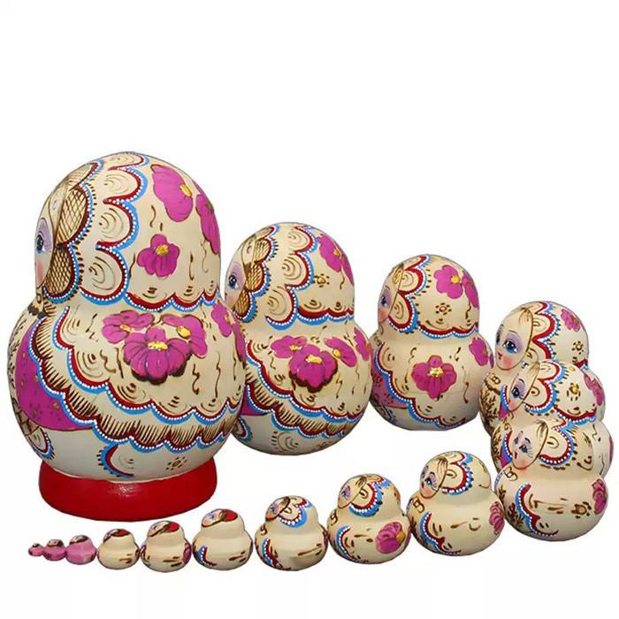 フィール08のマトリョーシカ ロシア クリスマス 人形 民芸品 土産物 手作り人形 手描き オブジェ 15個組20cm インテリア 雑貨 洋風 ギフト プレゼント 北欧雑貨 伝統工芸 おもちゃ 飾り 誕生日 キッズ 子供 部屋 ハロウィン かわいい ja060x0x0x0｜アングル2
