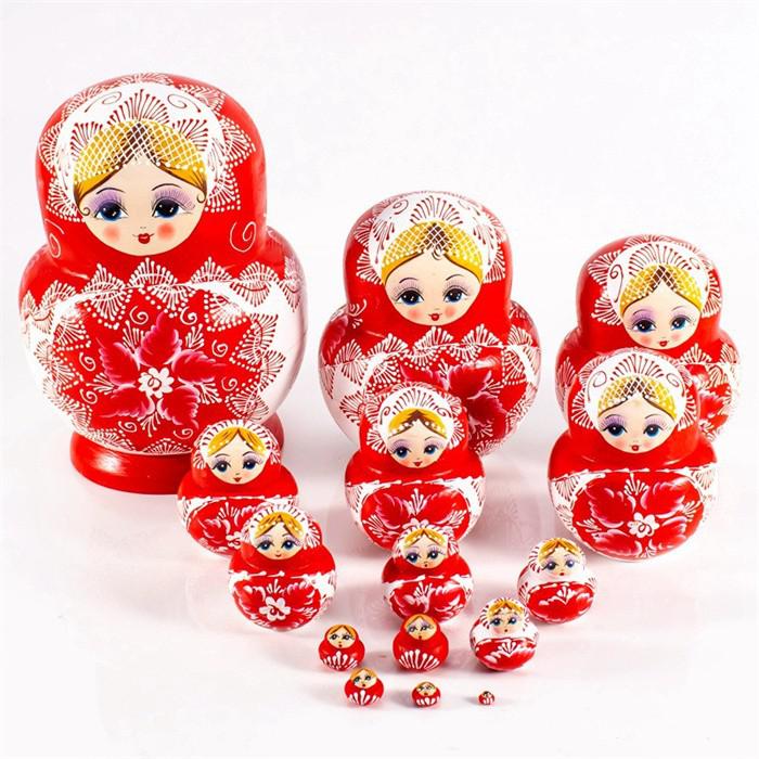 フィール08のマトリョーシカ ロシア クリスマス 人形 民芸品 土産物 手作り人形 手描き オブジェ 15個組20cm インテリア 雑貨 洋風 ギフト プレゼント 北欧雑貨 伝統工芸 おもちゃ 飾り 誕生日 キッズ 子供 部屋 ハロウィン かわいい ja061x0x0x0｜アングル2