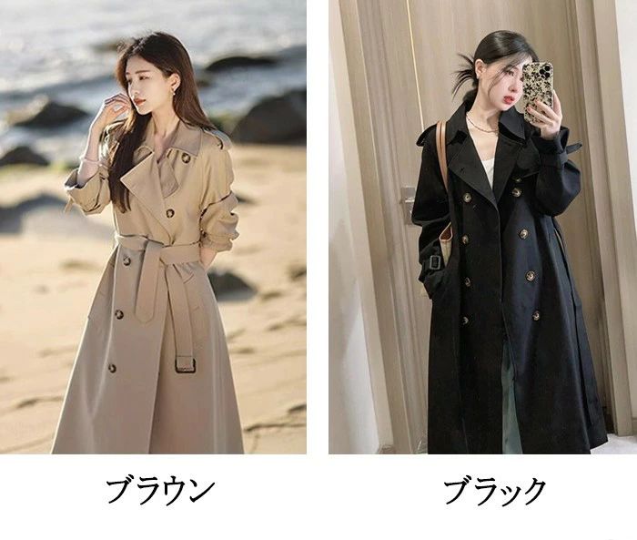 フィール08のトレンチコート レディース 春秋 ロングコート ベルト付き 薄手 オールシーズン対応 春夏秋冬 薄手 秋アウター 定番 軽アウター 洗える 通勤 リクルート ビジネス オフィス OL 暖かい スプリングコート 体型カバー 入学式 入園式 卒業式 卒園式 XS S M L XL mc012zbzbm3｜アングル2