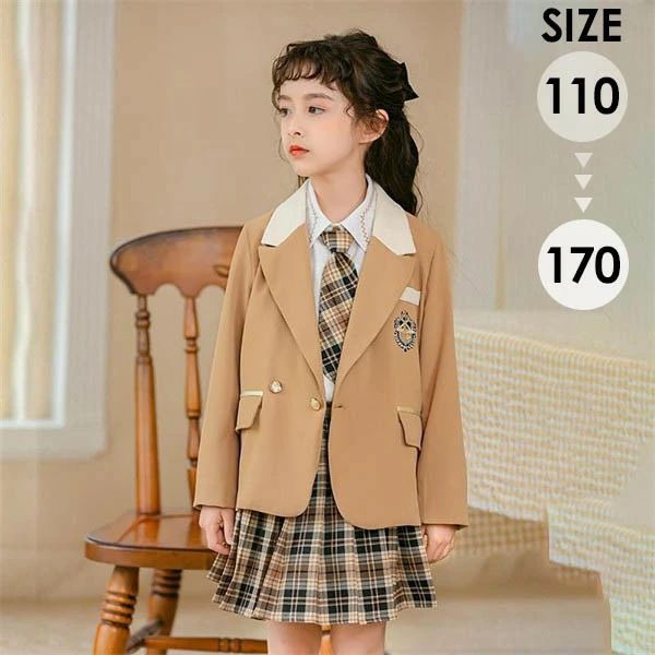 卒業式 なんちゃって制服 女の子 小学生 入学式 スカートセット チェック柄スカー...