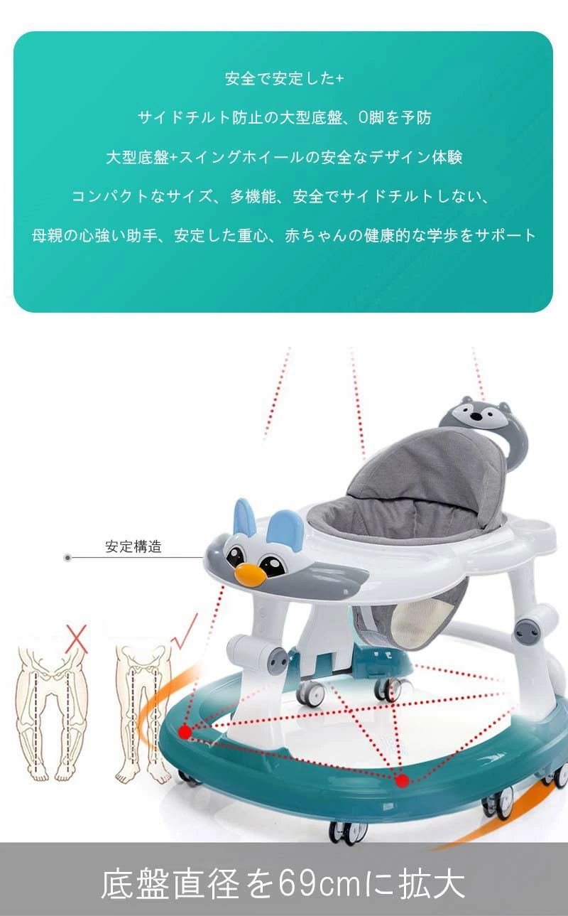 歩行器 歩く練習 赤ちゃん 手押し車 ベビーウォーカー 丸型 7ヶ月から 歩行訓練 ベ...
