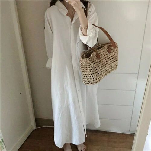 シャツワンピース 秋冬 長袖 ロング レディース ワンピース シャツ チュニック シャツワンピ 夏 春 秋 30代 40代 50代 カジュアル 大きいサイズ きれいめ シャツワンピース 上品 シーズンレスで活用 脚長効果も抜群 通勤 おしゃれ ゆったり シンプル ブルー ホワイト ピンク