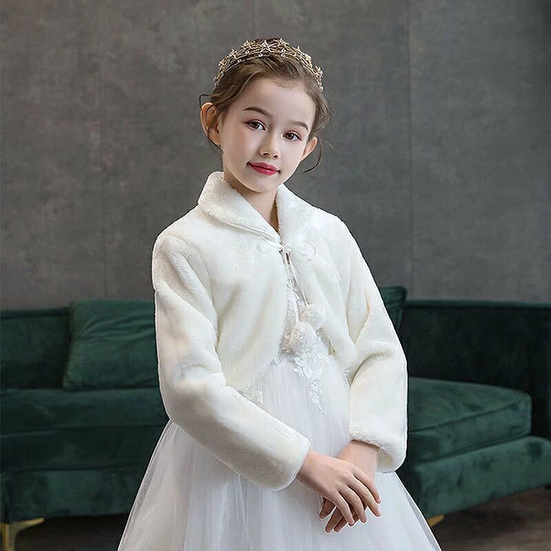 フィール08のケープ 子供 ボレロ 長袖 フォーマル ショール ワンピース コート 子供服 結婚式 ピアノ発表会 パーティー 演奏会 あったかい 上品 キッズ おしゃれ ドレス ジャケット 女の子 かわいい 七五三 カーディガン 送料無料｜アングル2