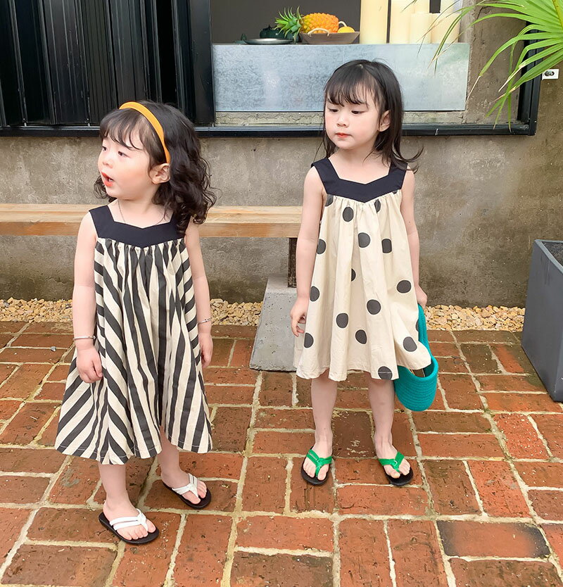 ワンピース キッズ 韓国子ども服 子供服 女の子 ワンピース ノースリーブ キャミソ...