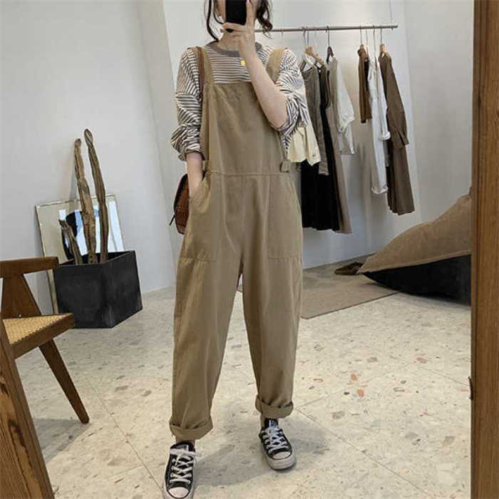 フィール08のサロペット パンツ レディース サロペットパンツ ロングパンツ パンツドレス オールインワン オーバーオール ワイドパンツ ガウチョパンツ ボトムス 着痩せ OL 体型カバー 春 夏 秋 冬 きれいめ ゆったり 大きいサイズ ブラウン 送料無料｜アングル2