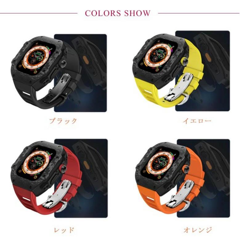 フィール08のSE アップルウォッチケース 8 6 series9 ベルト watch カバー ケース 腕時計 一体型 バンド アップルウォッチ 49mm 45mm｜アングル2