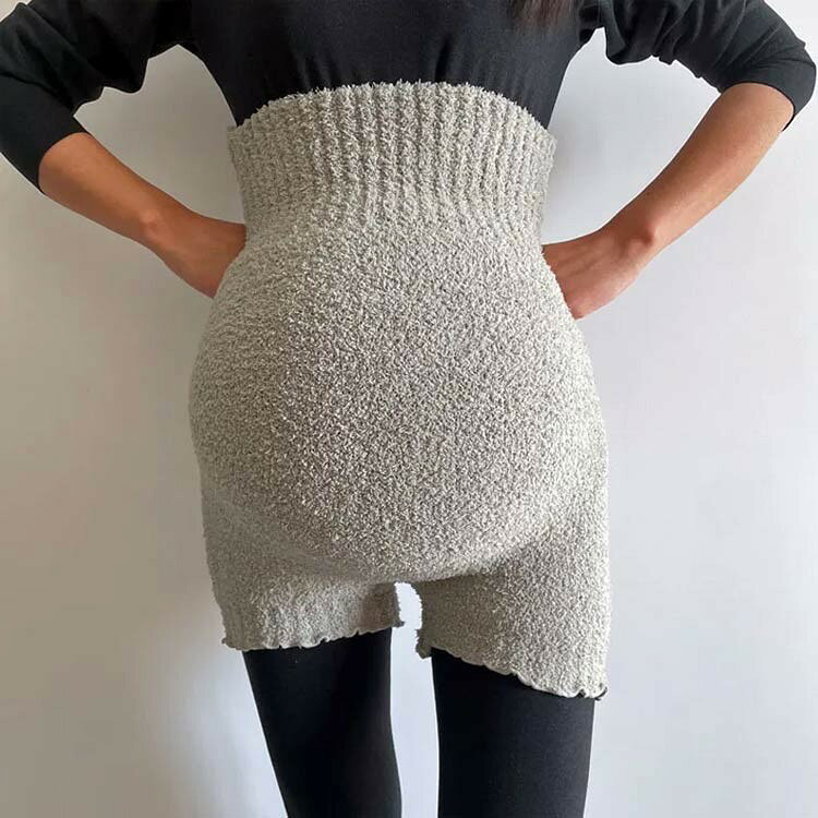 フィール08の腹巻きパンツ あったか レディース もこもこ マタニティ ロング丈 腹巻 パンツ 妊活 ウエストウォーマー ショートパンツ 妊婦 はらまき 冷えとり 冷え取り ハイウ ルームウェア 秋冬｜アングル2