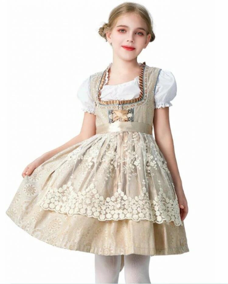 メイド服 ハロウィン コスプレ 衣装 子供 大人 ビールガール コスチューム 半袖 ミドル丈 メイドコス エプロンドレス 3点セット リボン レース＆チュール 可愛い パフォ 民族風 お姫様 feel08-10034576 フィール08 サンプル画像2