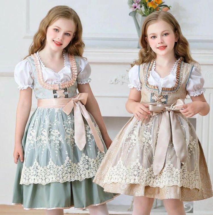 メイド服 ハロウィン コスプレ 衣装 子供 大人 ビールガール コスチューム 半袖 ミドル丈 メイドコス エプロンドレス 3点セット リボン レース＆チュール 可愛い パフォ 民族風 お姫様 feel08-10034576 フィール08 サンプル画像3