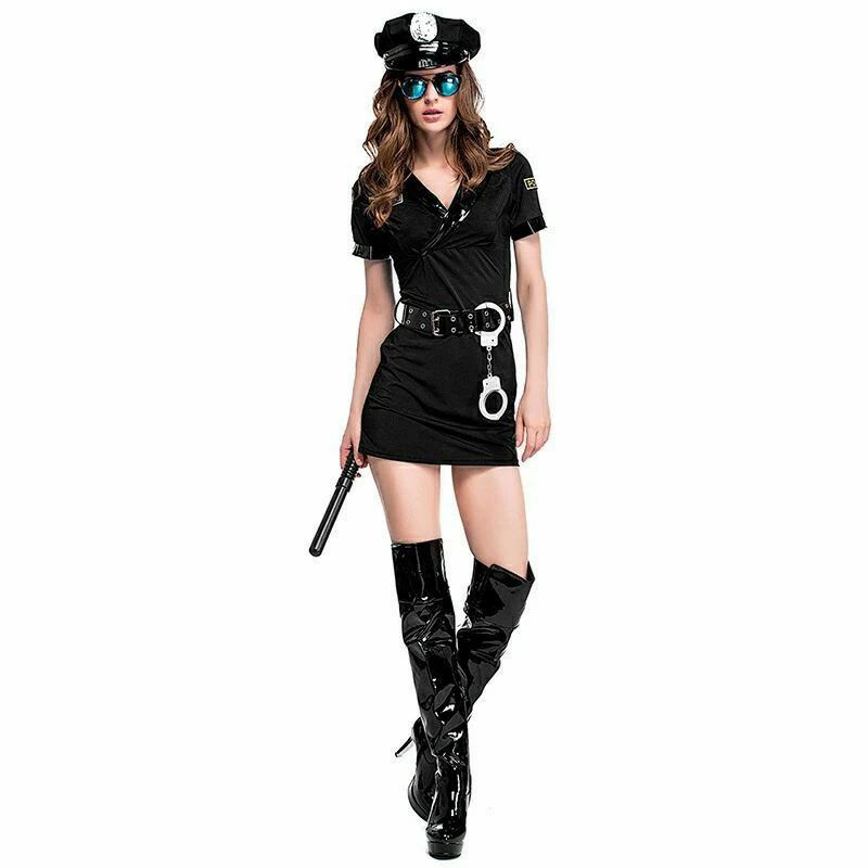 ブラック 安い 大きいサイズ 警官コスプレ コスプレ レザー 仮装 ポリス コスチューム 衣装 ハロウィン