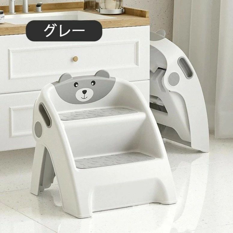 フィール08の折りたたみステップ 耐荷重50kg 滑り止め 軽量 安心 PP材質 折りたたみ 脚立 踏み台 2段 ステップスツール｜アングル3