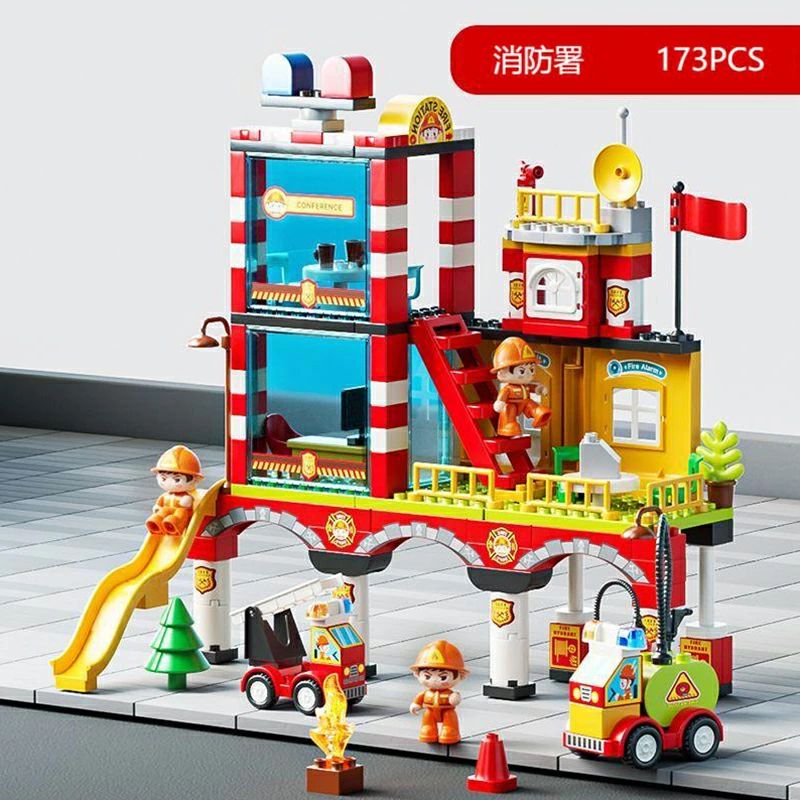誕生日 一緒に使える 大容量 ギフト用 都市消防 173ピース 互換 互換品 レゴ 新発売 ラッピング デュプロ 包装紙 可能 パーツ追加 保育園 積み木 レゴデュプロ デュプロ 対応 おうち遊び 消防署コスプレ 大きい 高めブロック おもちゃ プレゼント 55 DIY