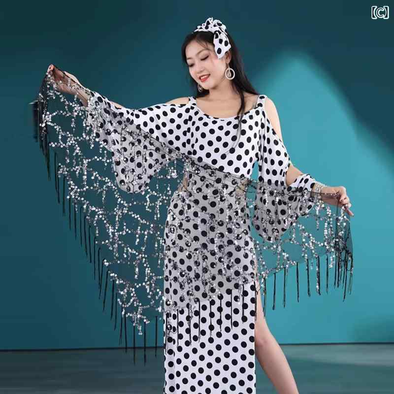 衣装 レディース 水玉 バラディ ダンス 服 ベリーダンス 民族 パフォーマンス ロー...
