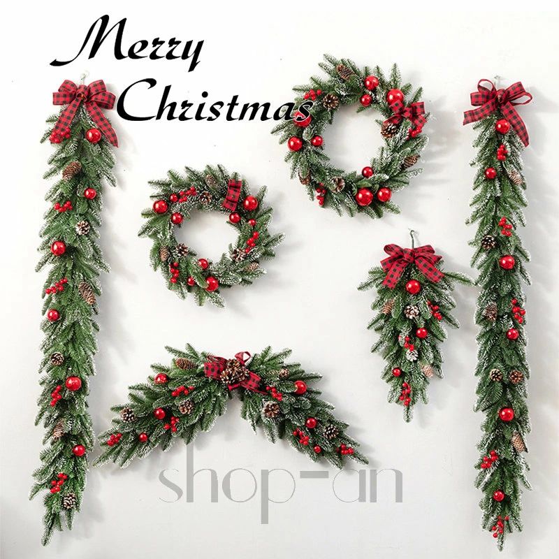 壁飾り ドアリース ショップ 壁掛け クリスマスツリー 部屋 インテリア 玄関 装飾 クリスマスリース 飾り 施設 店舗 ディスプレイ アートフラワー かわいい パーティー プレゼント クリスマス クリスマスリース おしゃれ 業務用 オーナメント ギフト 雪化粧