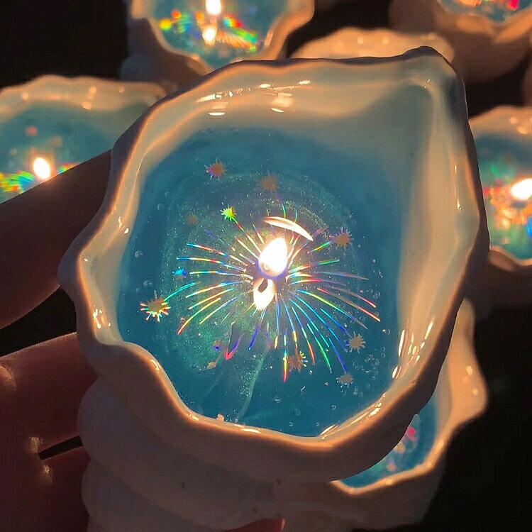 貝殻型アロマキャンドル ジェロウアクア A01 A02 A03