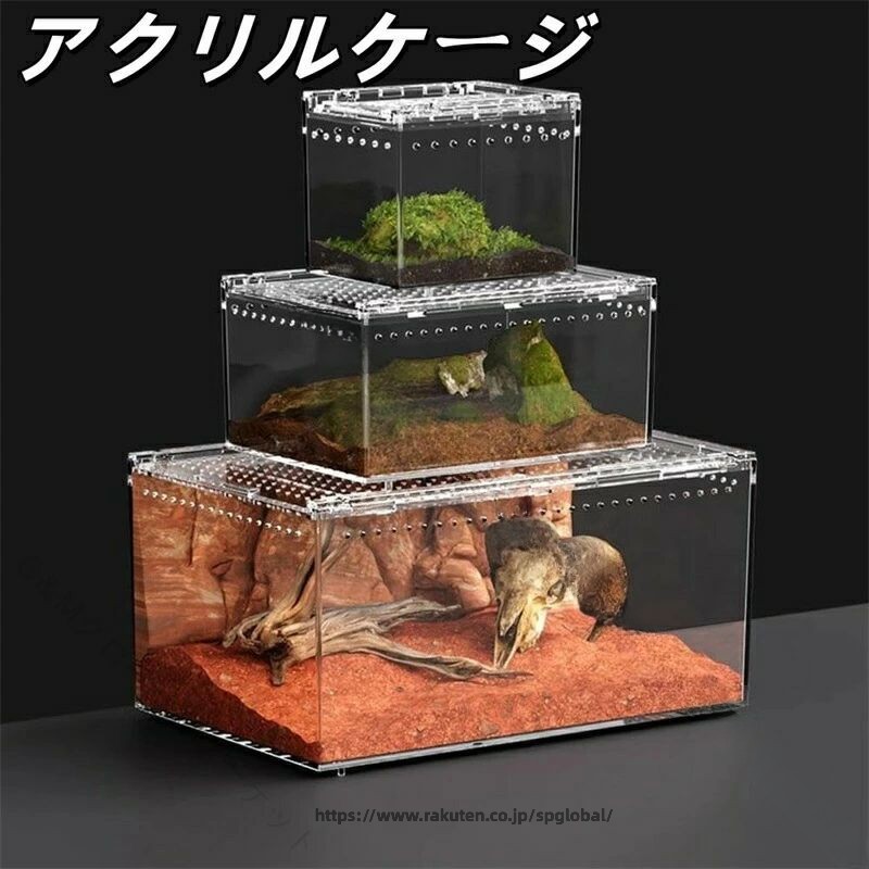 風通し良好 アクリル爬虫類ケージ 透明飼育ケース 爬虫類飼育箱 爬虫類ハウス 脱走防止 観察しやすい 爬虫類ブリーダー 爬虫類アクアリウム 多機能ケース 通気性抜群