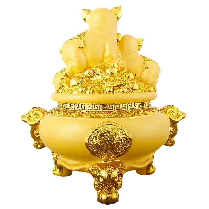 置物 オブジェ 大 金色 豚 貯金箱 A:中号の砂金、富 B:大号の砂金、富 C:中号のブロンズ、富 D:大号のブロンズ、富