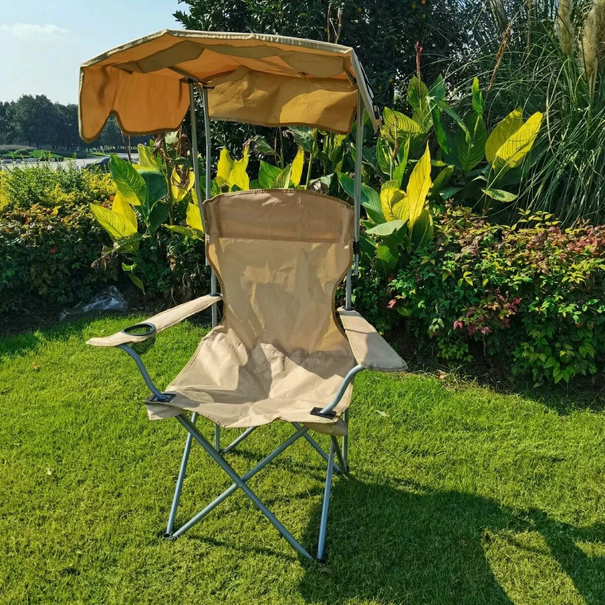 アウトドア キャンプ 持ち運び可能な肘掛け付きビーチチェア レクリエーション 旅行 釣り 写生 折りたたみ式チェア 持ち運び可能で日除け付き キャンプ用オックスフォードクロス feel5351-10061399 FEEL FEEL サンプル画像2