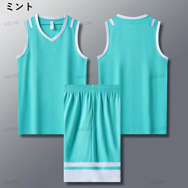 FEEL FEELの格安 バスケ ユニフォーム セットアップ 背番号 アイロン 男子バスケ ユニホ 中学生 スケットボール チーム 高校生 大学生ノースリーブ プリント 選 上下セット オリジナル 名入れ可｜アングル2