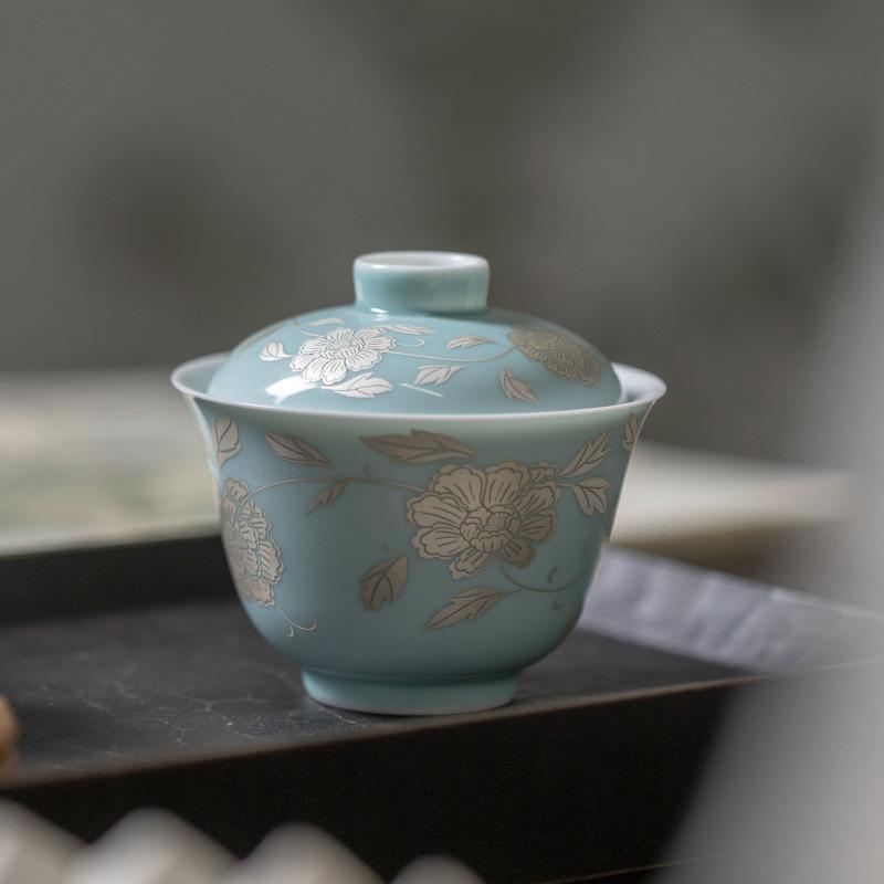 限定 中国茶器 伝統蓋碗 磁器 「牡丹」茶葉 ウーロン茶 お茶 ギフト 台湾茶器限定 中国茶器 伝統蓋碗 磁器 「牡丹」茶葉 ウーロン茶 お茶 ギフト 台湾茶器
