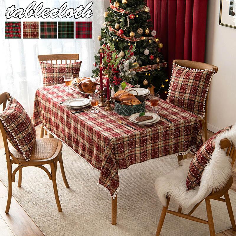 Rakuten - 北欧 チェック柄 おしゃれ 6人掛け 机カバー きらきら クリスマス 食卓カバー テーブルクロス リビング 正方形 ピクニック 雰囲気作り 洗える 業務用 デスクマット 家庭用 テーブルマット テーブルカバー 4人掛け 北欧 レトロ 雑貨 テレビカバー モダン 長方形 汚れ防止