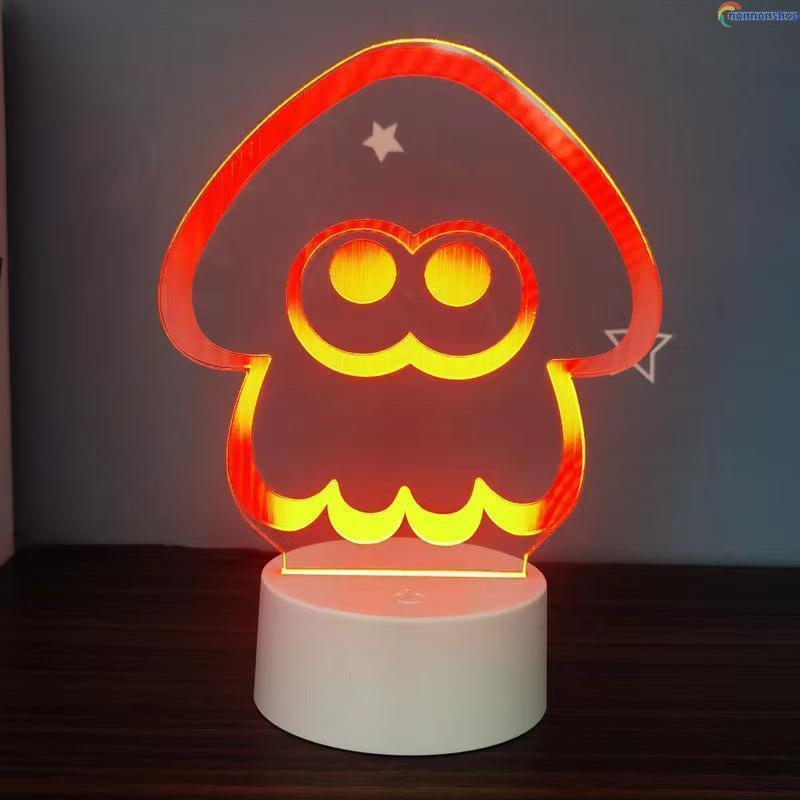 16 색 전환 usb 충전 귀여운 오징어 제트 워터스 상품 RGB 분위기 만들기 터치 조광 리모콘 첨부 abc 이벤트 스플라툰 3 나이트 라이트
