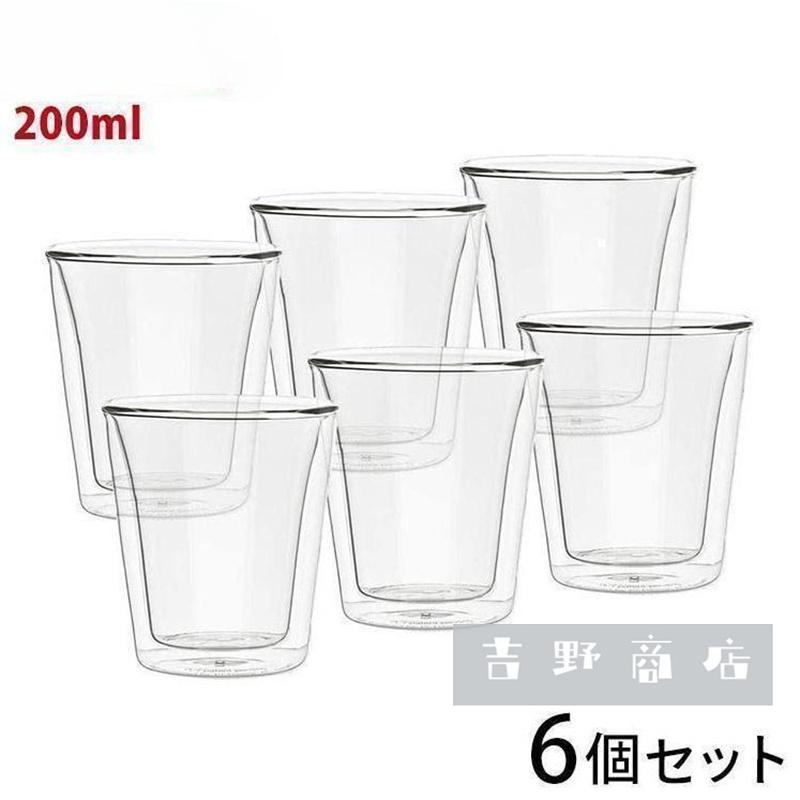 Cups, Cup Bags - 耐熱ガラス 200mL グラス ダブルウォールグラス 6個セット 電子レンジ使用可 キャンティーン