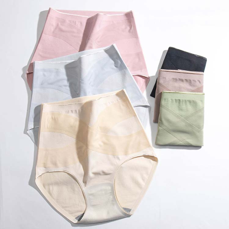 FEEL FEELの純綿 コットン 防寒 保温 体型カバー 腰痛改善 生理痛 2枚セット！ハイウエスト 産後 骨盤矯正 くびれ ダイエット 綿 レディース パンツ 女性 クロス ヒップアップ エックスライン お腹引き締め クロス加圧ハイウエスト補正下着 エックスライン 下着 ガードル 補正 ショーツ｜アングル3