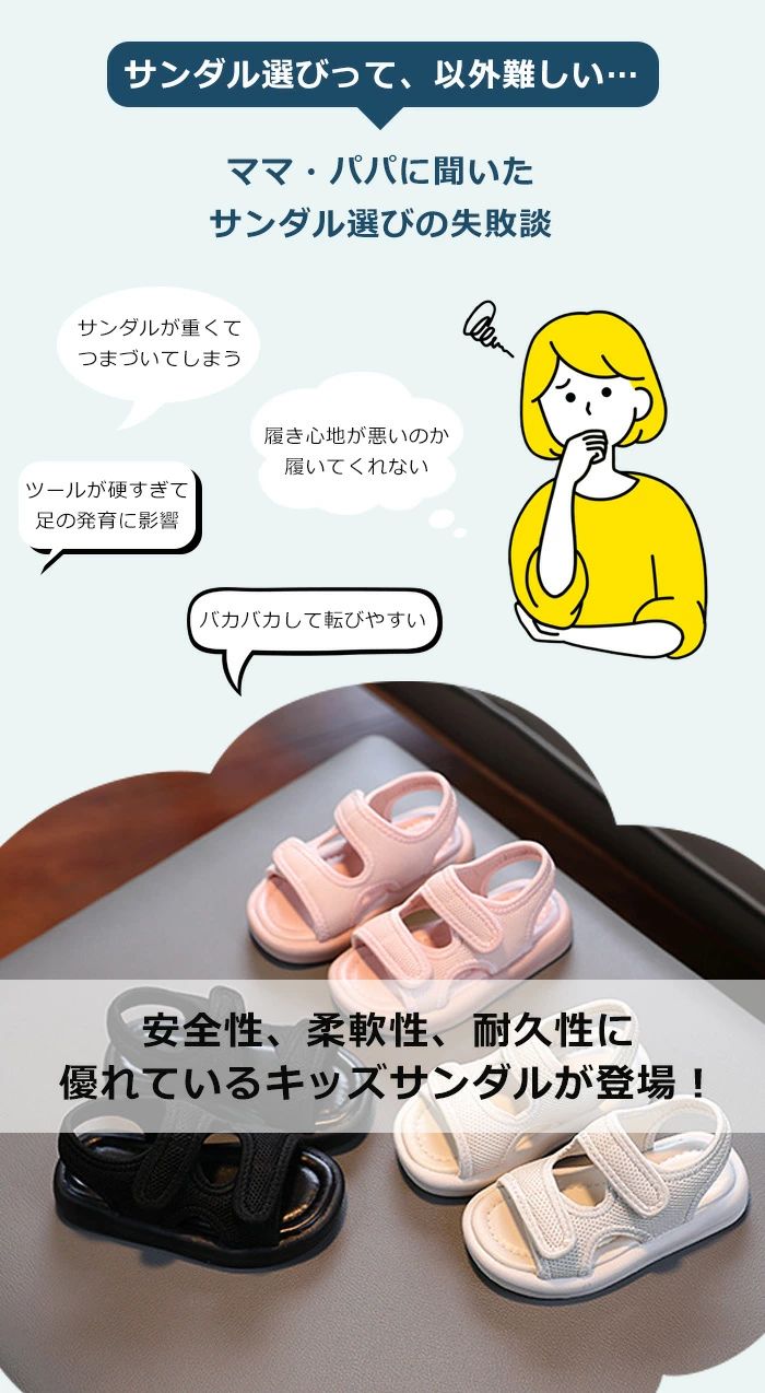 キッズサンダル サンダル ベビーサンダル 子供靴 子供用 キッズシューズ メッシュ ...