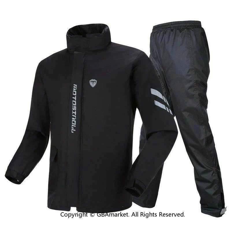 Rakuten - 防水 雨具 バイク用レインジャケット 収納袋付き レインウエア 自転車 撥水 上下セット メン レインコート 雨カッパ レディース