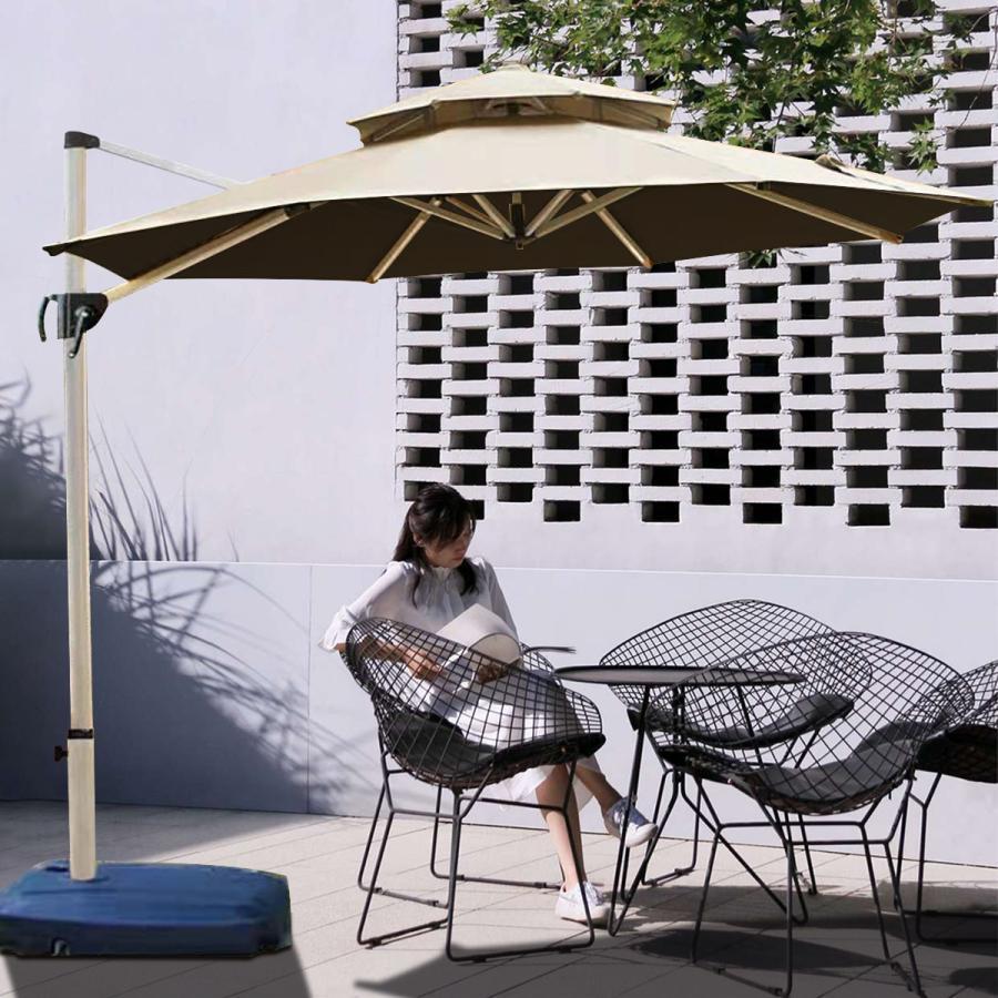 Parasols - UVカット ガーデンパラソルセット パラソル おしゃれ (約)直径220cm-300cm 大型 モダン 風に強い 庭・屋外 撥水 ガーデンパラソル 角度調整