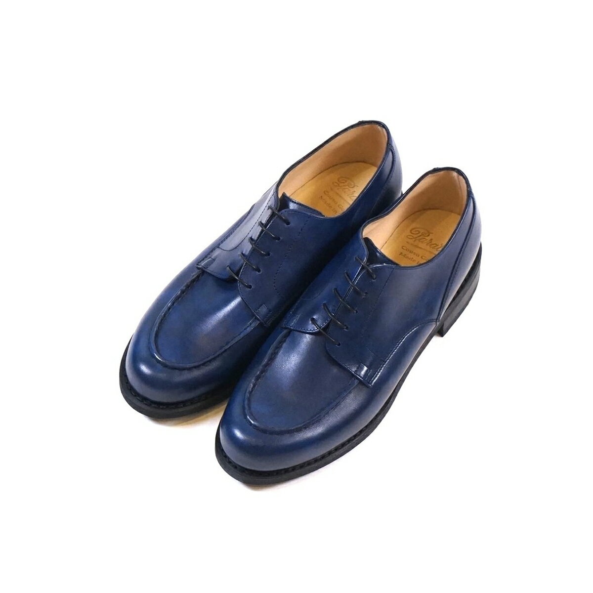 Paraboot CHAMBORD Pbgg Cuir Lisse Tampone (2色 Blue/Vert) 170119 パラブーツ シャンボード 革靴 シューズ レザー ラバーソール メンズ 送料無料