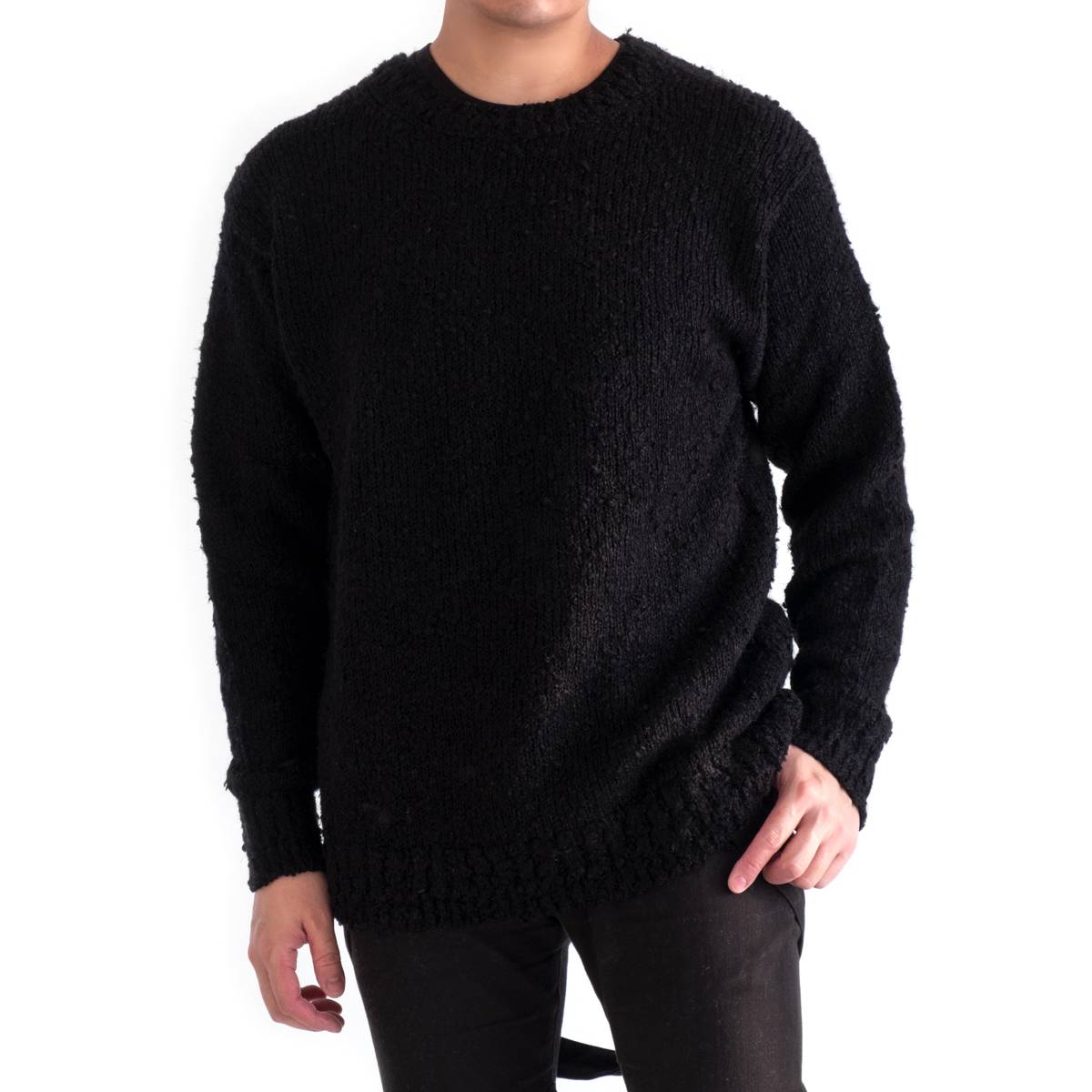 【SALE 30%OFF】 Kheiki Hand Knitting Sweater (2色) 03S08 ケイキ ニットブランド ハンドメイド セーター リネン 麻 ブークレ クルーネック ニット ユニセックス 日本製 送料無料
