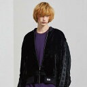 SHAREEF RAYON VELVET LACE UP SLEEVE BLOUSON (Black) 22711010 シャリーフ ベルベット ベロア レースアップ ブルゾン クラッシュ加工 ショート丈 アウター 日本製 メンズ 送料無料