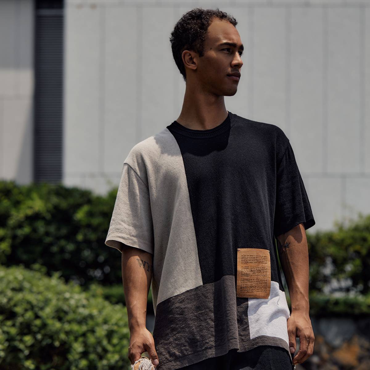 【SALE 30%OFF】 Kheiki Color Block Sweater (2色) 03S15 ケイキ ニットブランド カラーブロック カラーパネル パネル クルーネック サマーニット ニット ユニセックス 日本製 送料無料