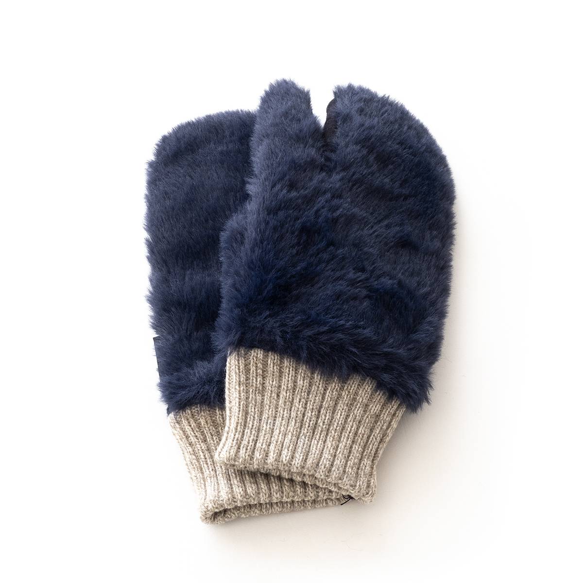 楽天FEEL EASY online【WOMEN'S】 EVOLG BADGER （NAVY） LET2734 エヴォログ GLOVE グローブ 手袋 フェイクファー 3本指 ミトン ふわふわ かわいい 防寒 雑貨 ウィメンズ レディース 人気商品 送料無料