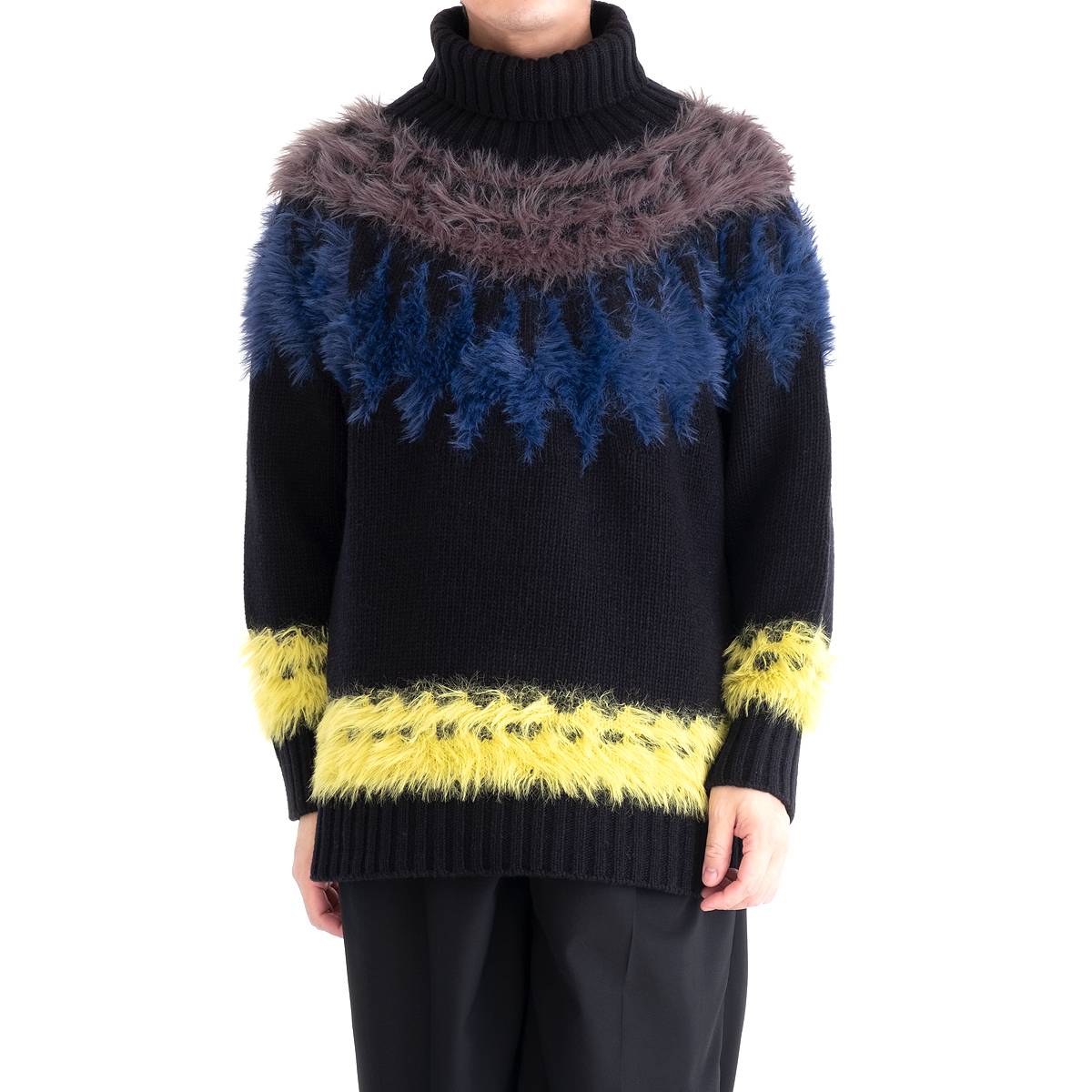 JUN OKAMOTO 降り注ぐ光のようなニット (BLACK) KN-33034 ジュンオカモト ノルディックセーター ノルディック セーター ジャガード タ...