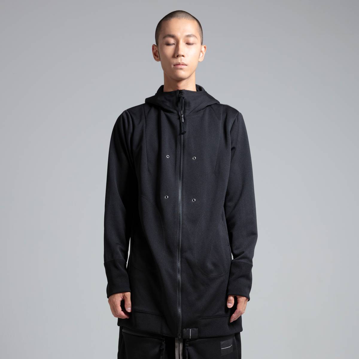 prasthana tech jersey long parka_4hole (BLACK) P-2002003A ץ饹 ƥå ...