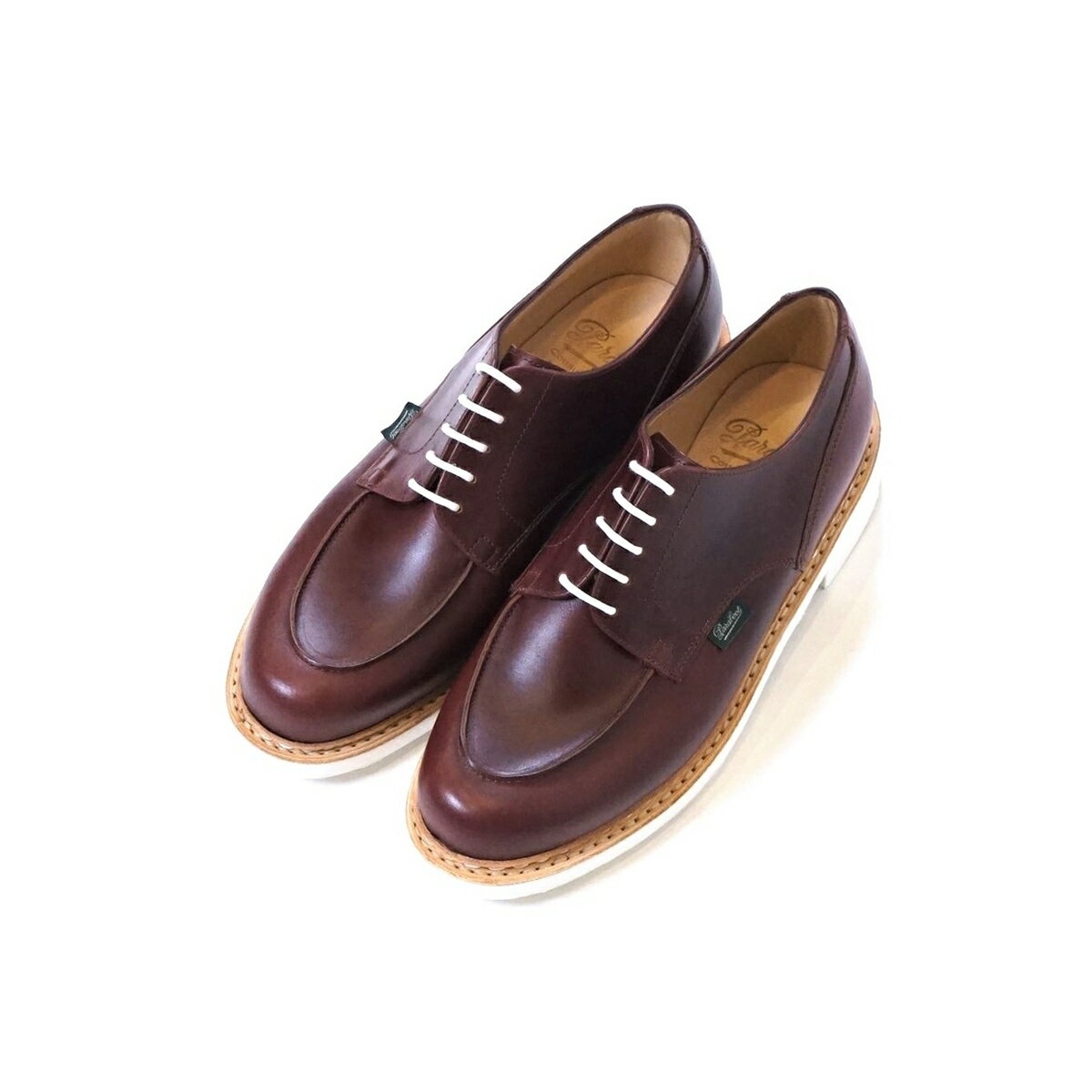 Paraboot CHAMBORD Cuir Lisse White Sole (2色 Grenat/Kaki) 152106 パラブーツ シャンボード 白ソール 革靴 シューズ レザー ラバーソール メンズ 送料無料