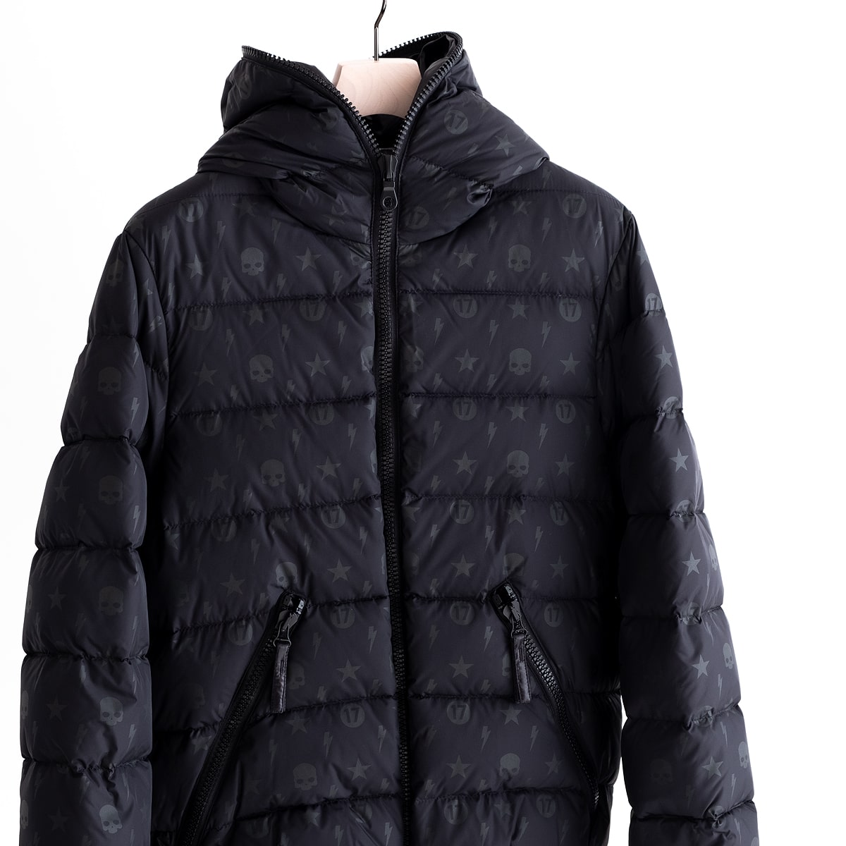 HYDROGEN ALLOVER DOWN JACKET HYDROGEN BY DUVETICA (BLACK) 210-76412001 ハイドロゲン デュベティカ ダウン 高品質 ダウンジャケット ジャケット イタリア メンズ 送料無料